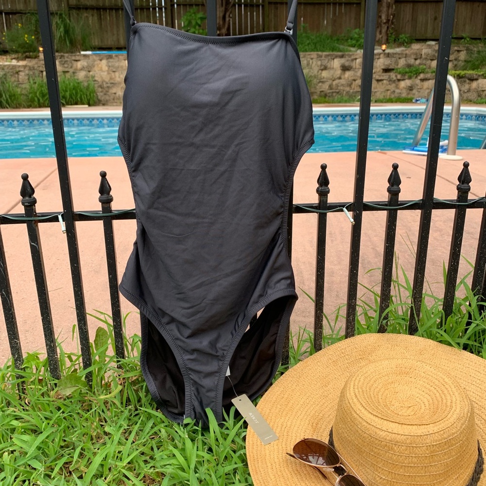NWT J.CREW black one piece swim suit.